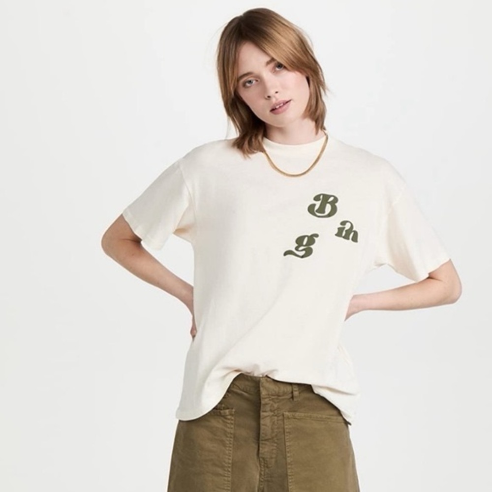 Annie Bing Ashton Vintage Tee, Washed Buttercream, Size XS NEW
